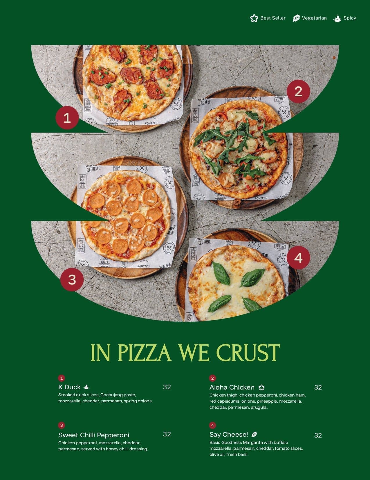 Kanteen Kiara Bay menu page 1