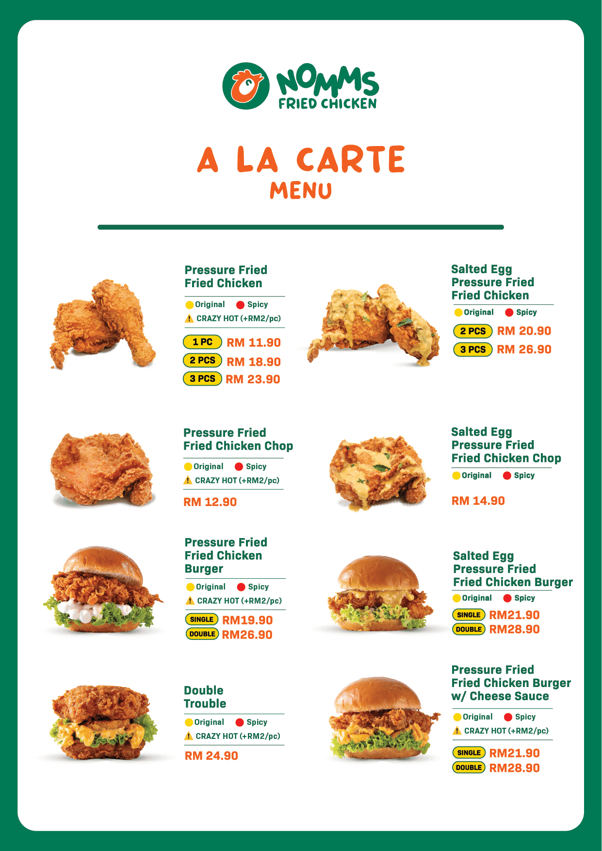 SUPERNOMMS FRIED CHICKEN - 168 Park Mall menu page 1