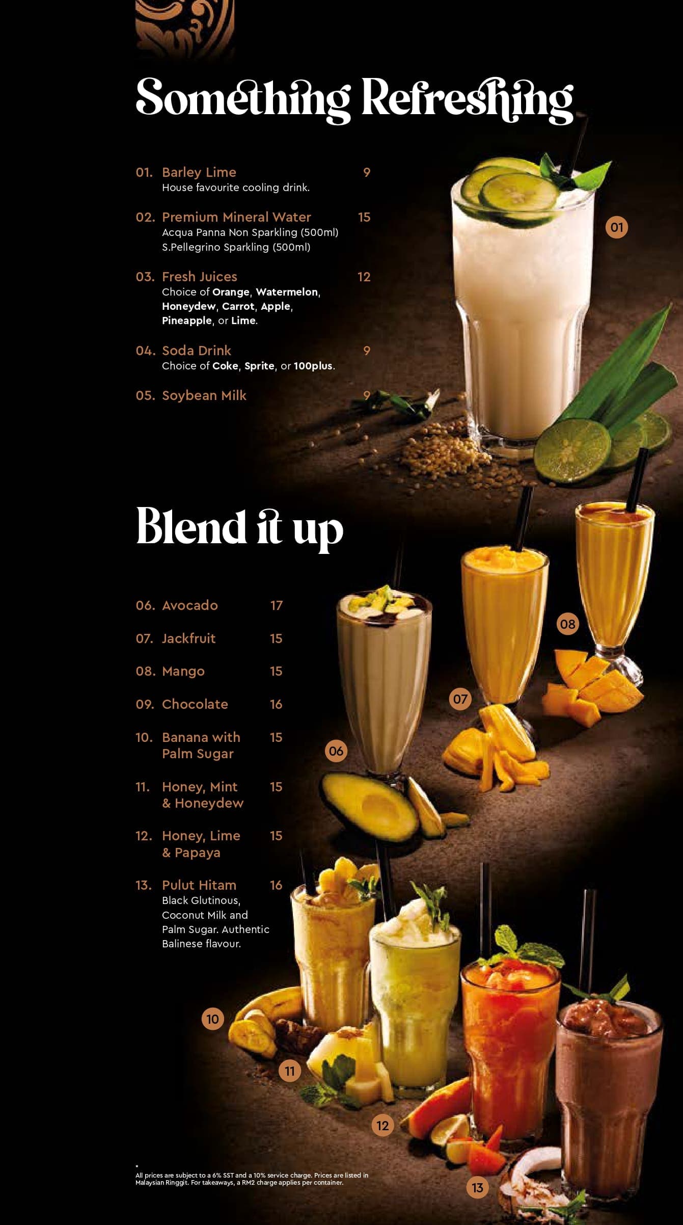 Ole-Ole Bali, Sunway Pyramid menu page 1