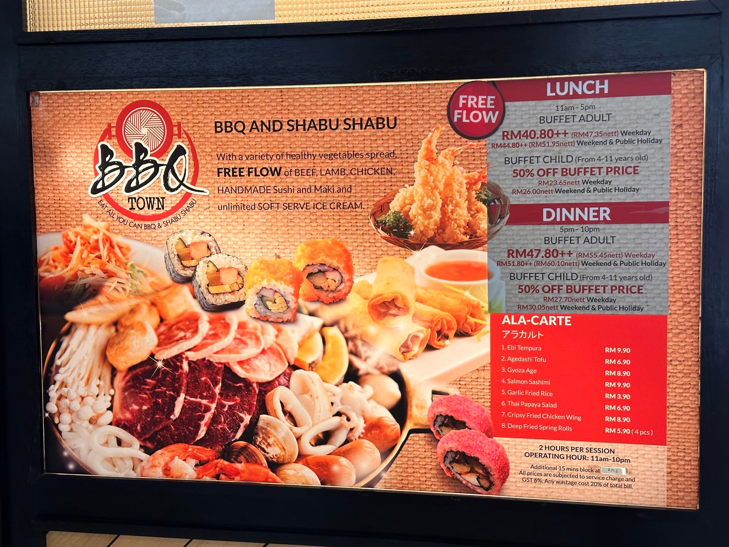 BBQ Town @ Menara Shaftsbury Putrajaya menu page 1