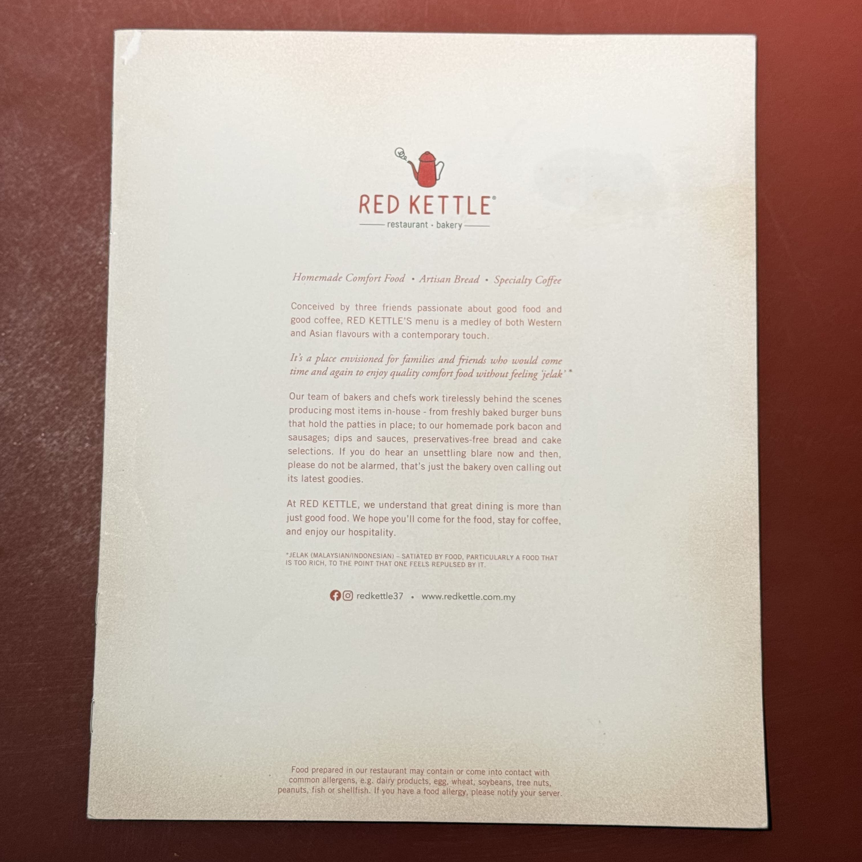 RED KETTLE @ THE STARLING MALL menu page 1